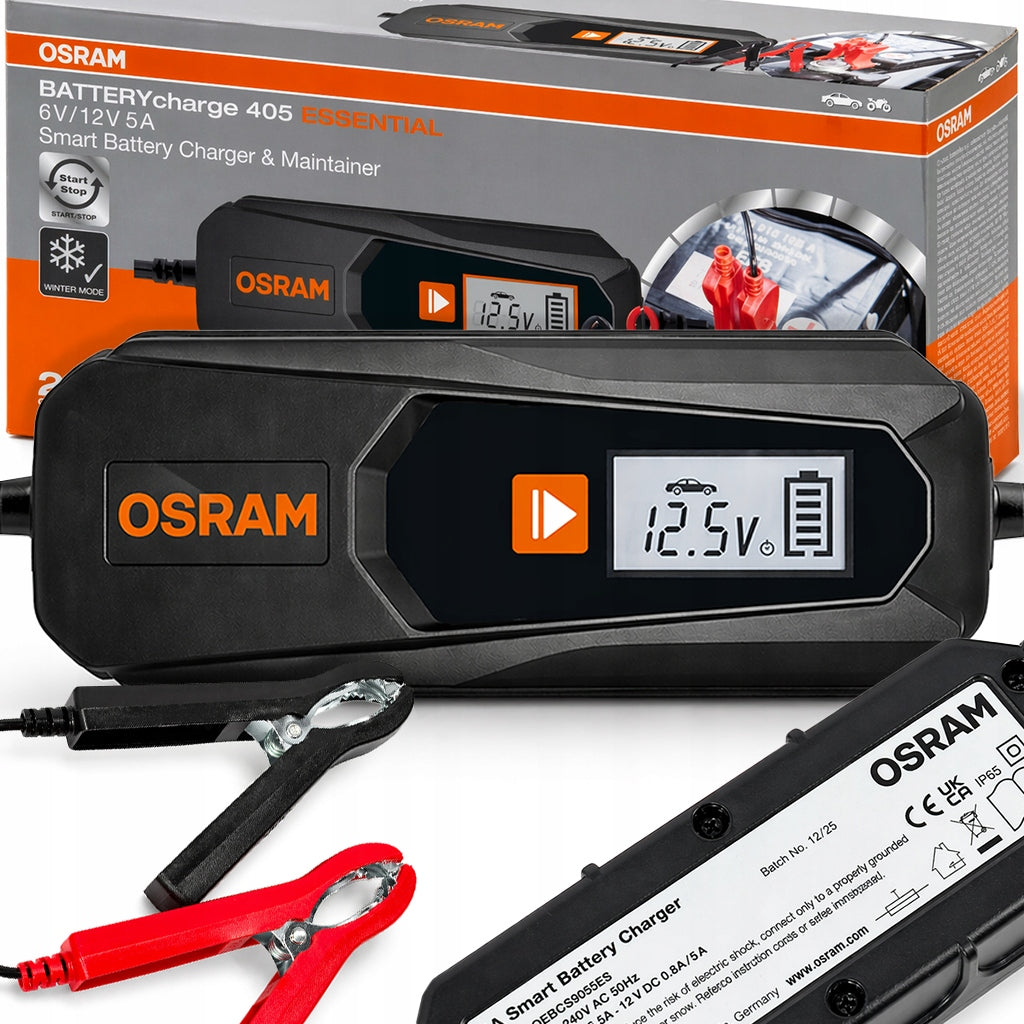 Charger Rectifier OSRAM 405 6V/12V 5A Intelligent AGM Star-Stop LCD