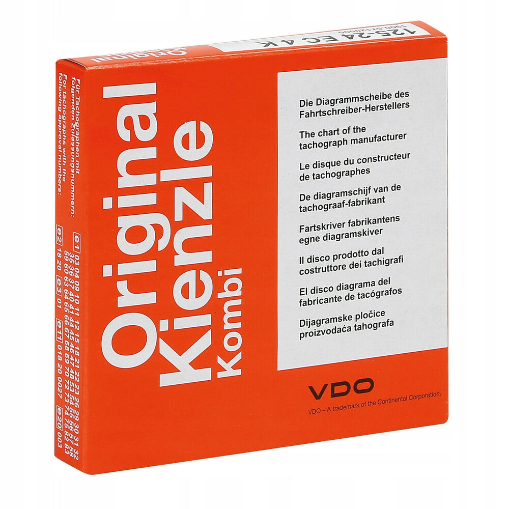 Charts for tachograph Kienzle 125-24EC4K 100 pieces Brand Kienzle