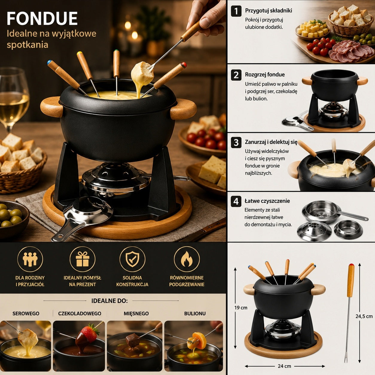 Cheese fondue set for 6 people 2,0 L Manufacturer code 4052356005730