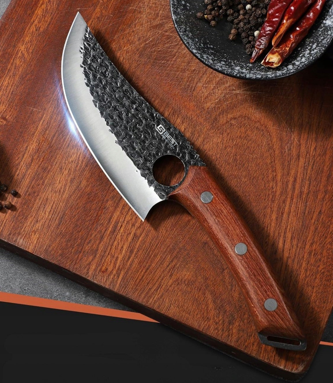 Chef's Knife Cleaver Blade Stainless Steel Sharp Slicing Meat Chop Pouch Packaging status original