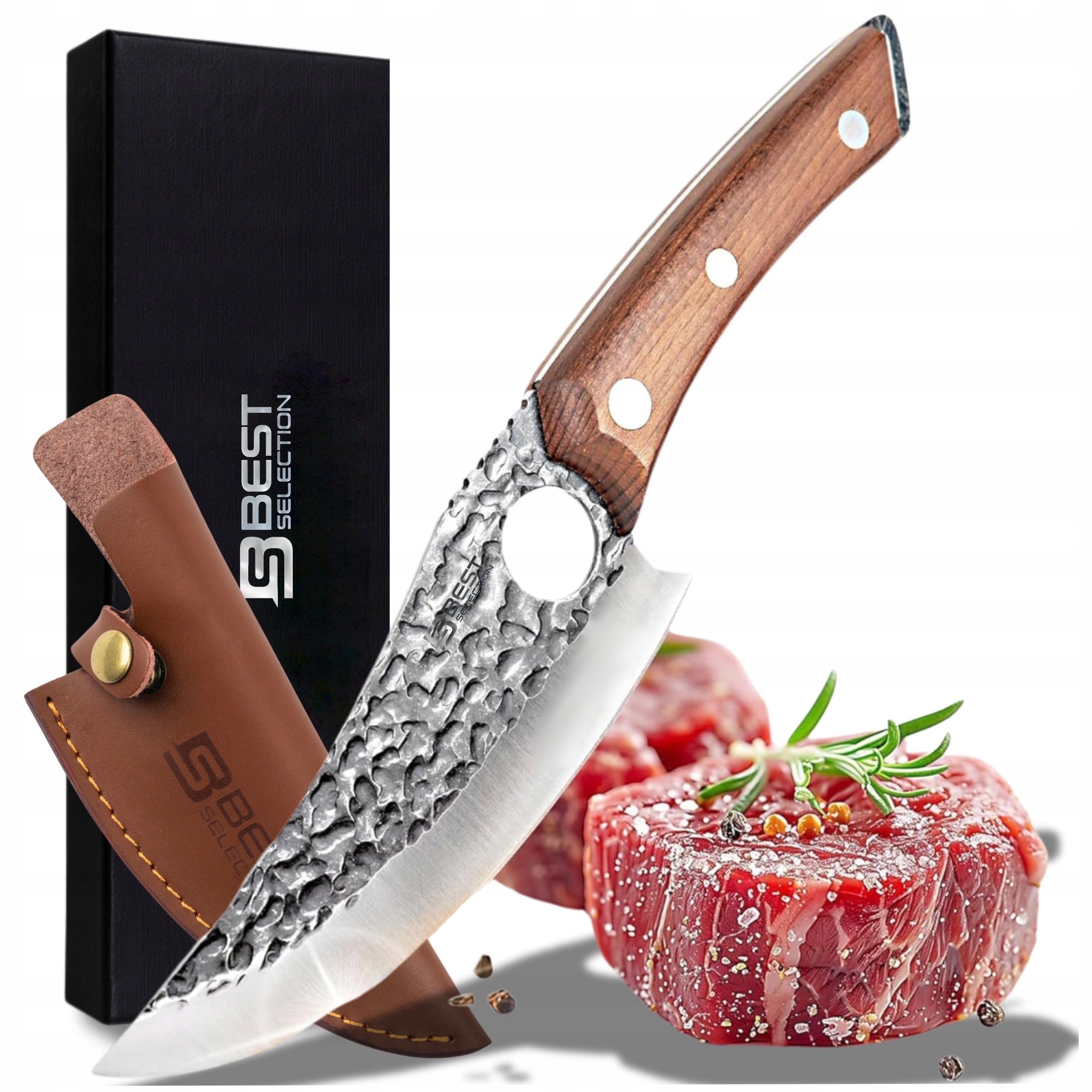 Chef's Knife Cleaver Blade Stainless Steel Sharp Slicing Meat Chop Pouch