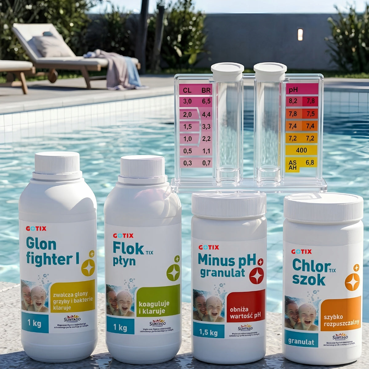 Chemistry for Pool Chlorine Pool Chemistry Starter Kit for Pool 5KG - 5in1 Kind chlorine