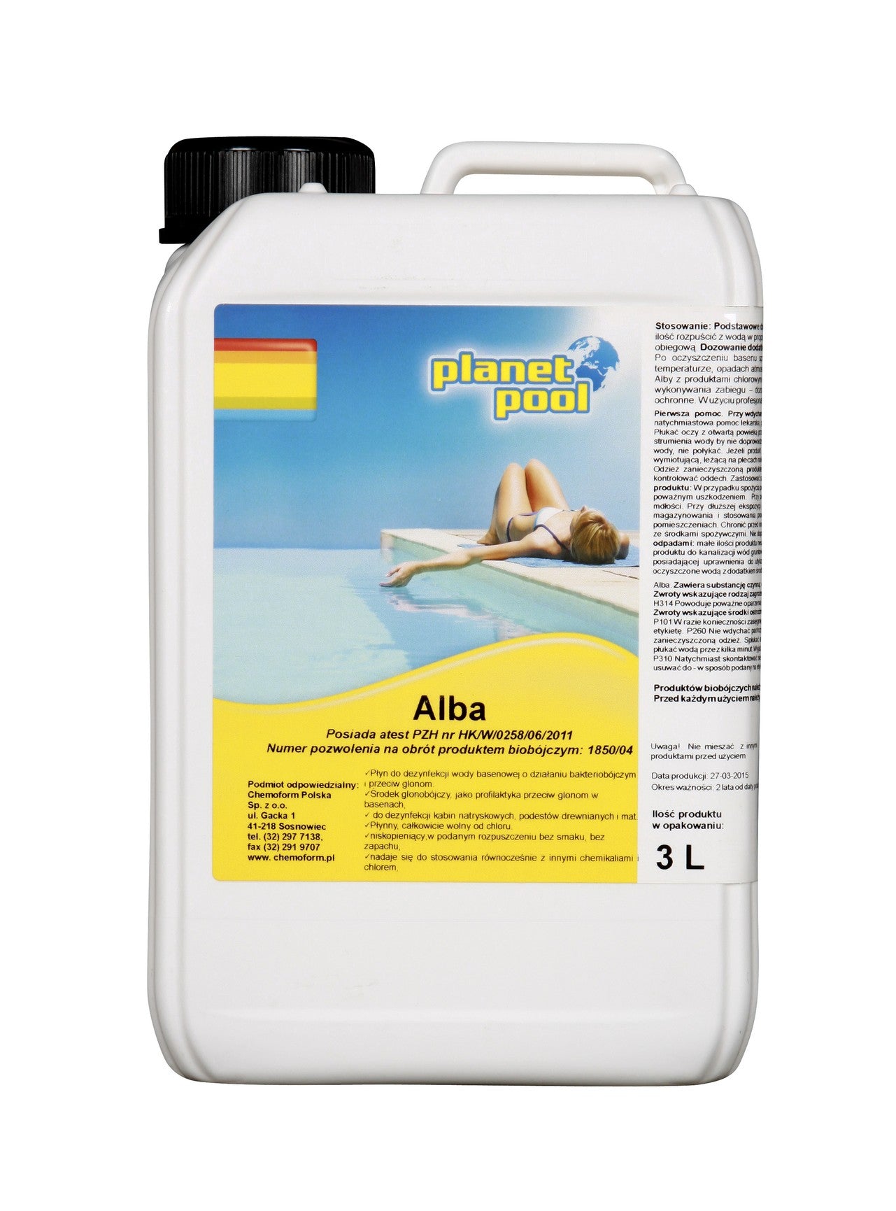 Chemoform Alba Anti-Algae Agent for ALGAE in the Pool Green Water Bacteria 3L EAN (GTIN) 4038755560421