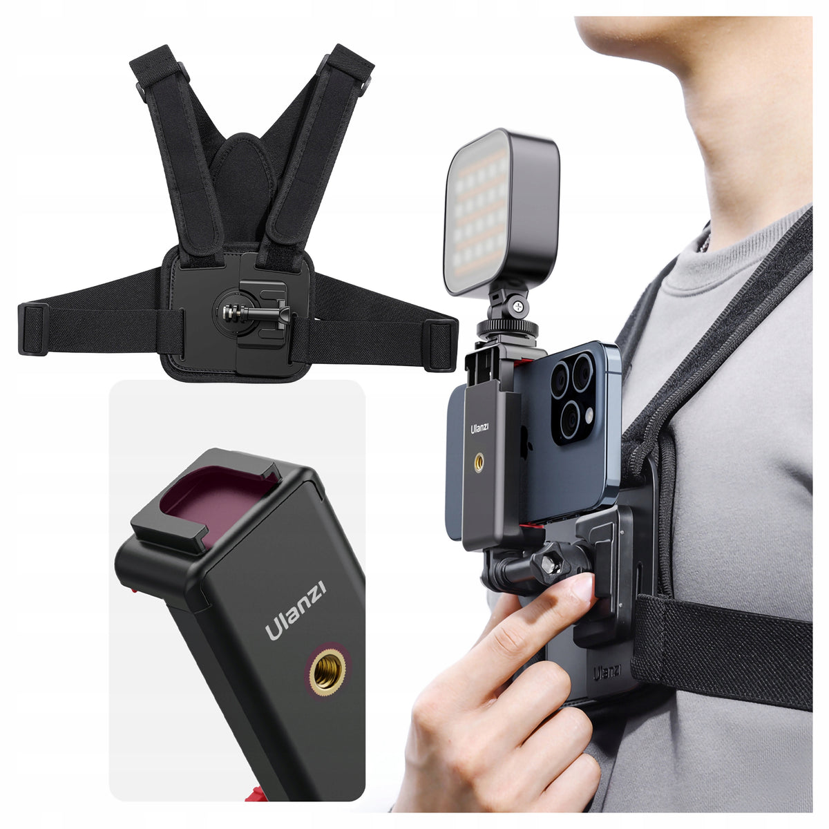 Chest-Mount ULANZI CM028 GO-QUICK II harness for GoPro HERO 13 12 11 10 9 8 7