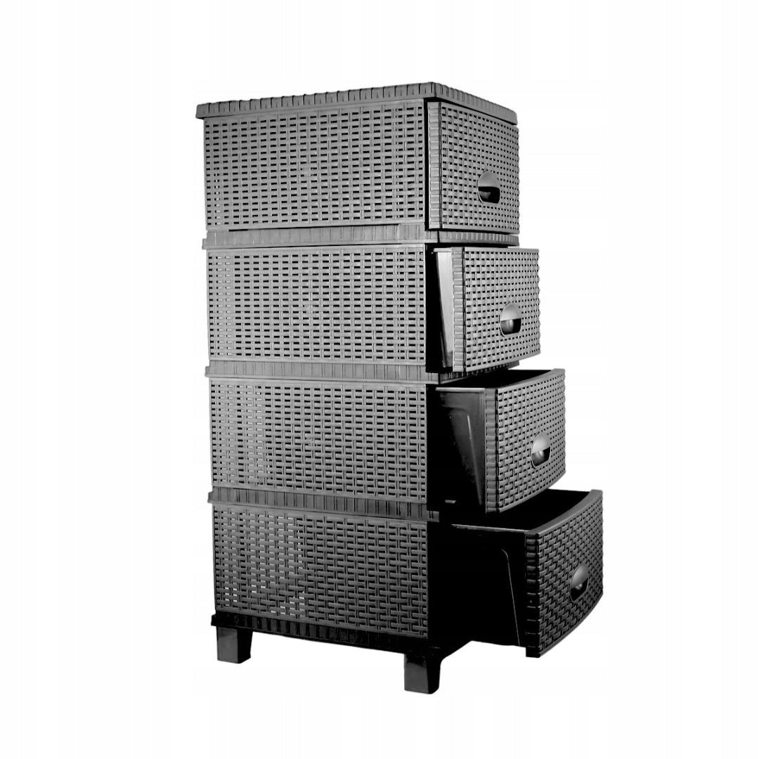 Chest of 4 drawers rattan modern 94 cm HIT! for bathroom on the plot garage