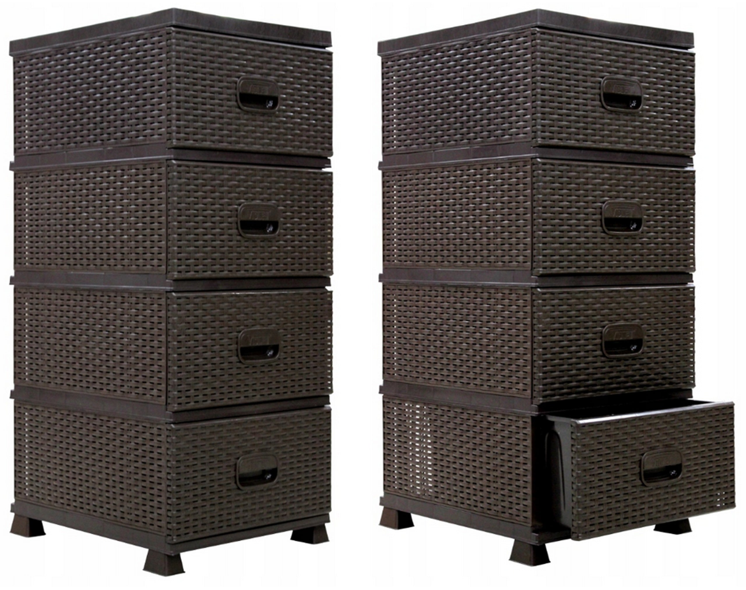 Chest of drawers cabinet K2193 BRONZE rattan bookcase for bathroom Packaging status original