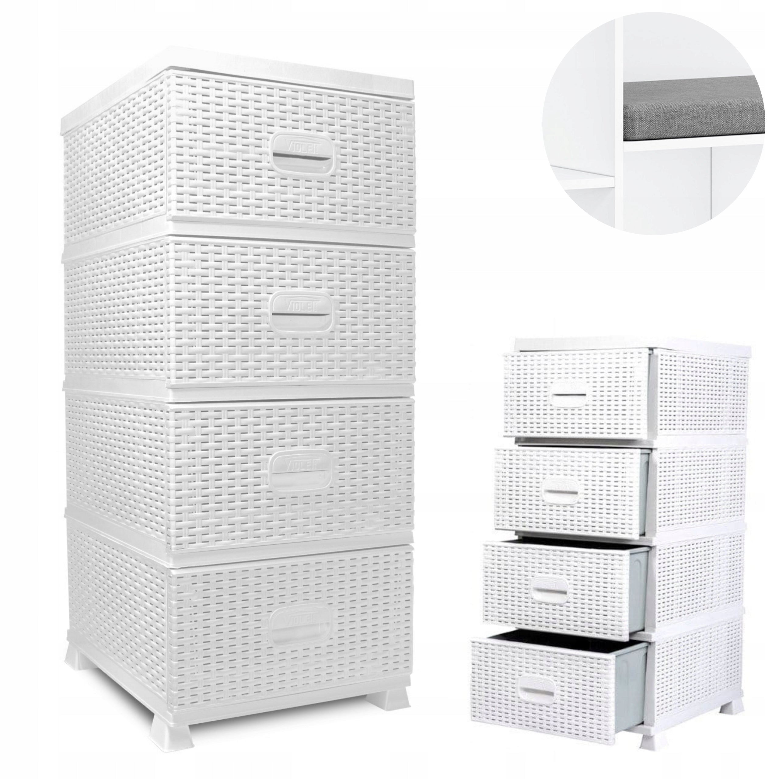 Chest of drawers cabinet K9443 white bookcase rattan bathroom
