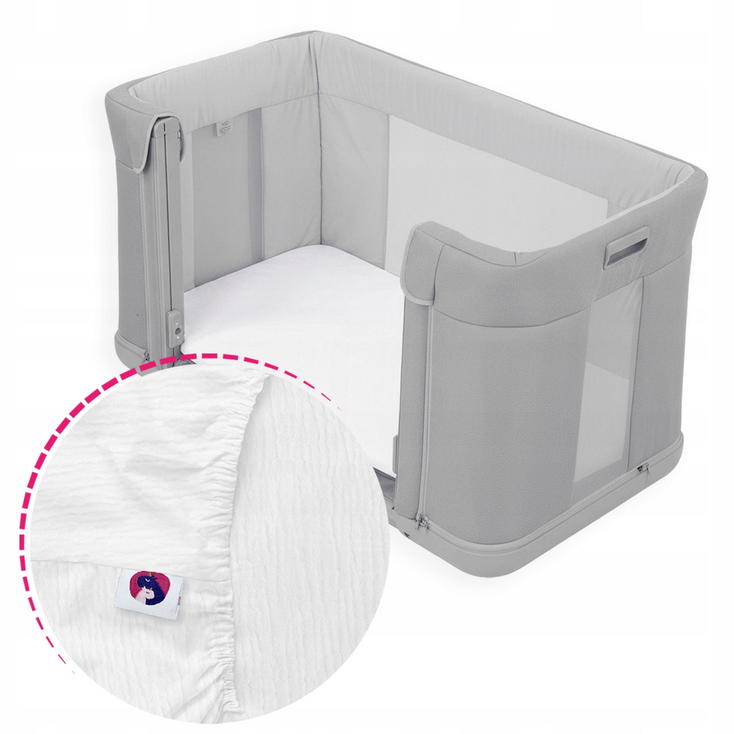 Chicco NEXT2ME FOREVER Muslin Cot Sheet with Elastic Band White