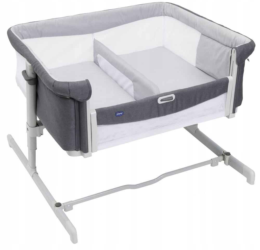 Chicco Next2Me Twin Magnet Grey Cot for Twins