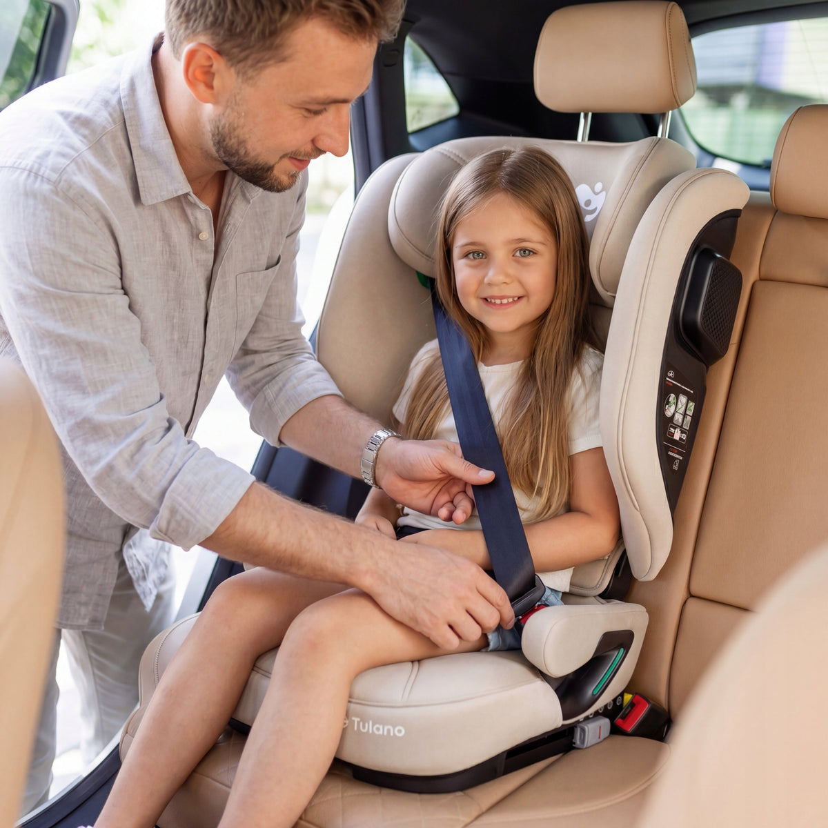 Child car seat 15-36kg TULANO beige i-Size ISOFIX + visor Manufacturer code TN-JOY 55 BEIGE
