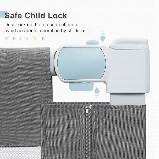 Children's Bed Barrier 200 cm, Oxford Children's Bed Protection Grey Brand Woltu