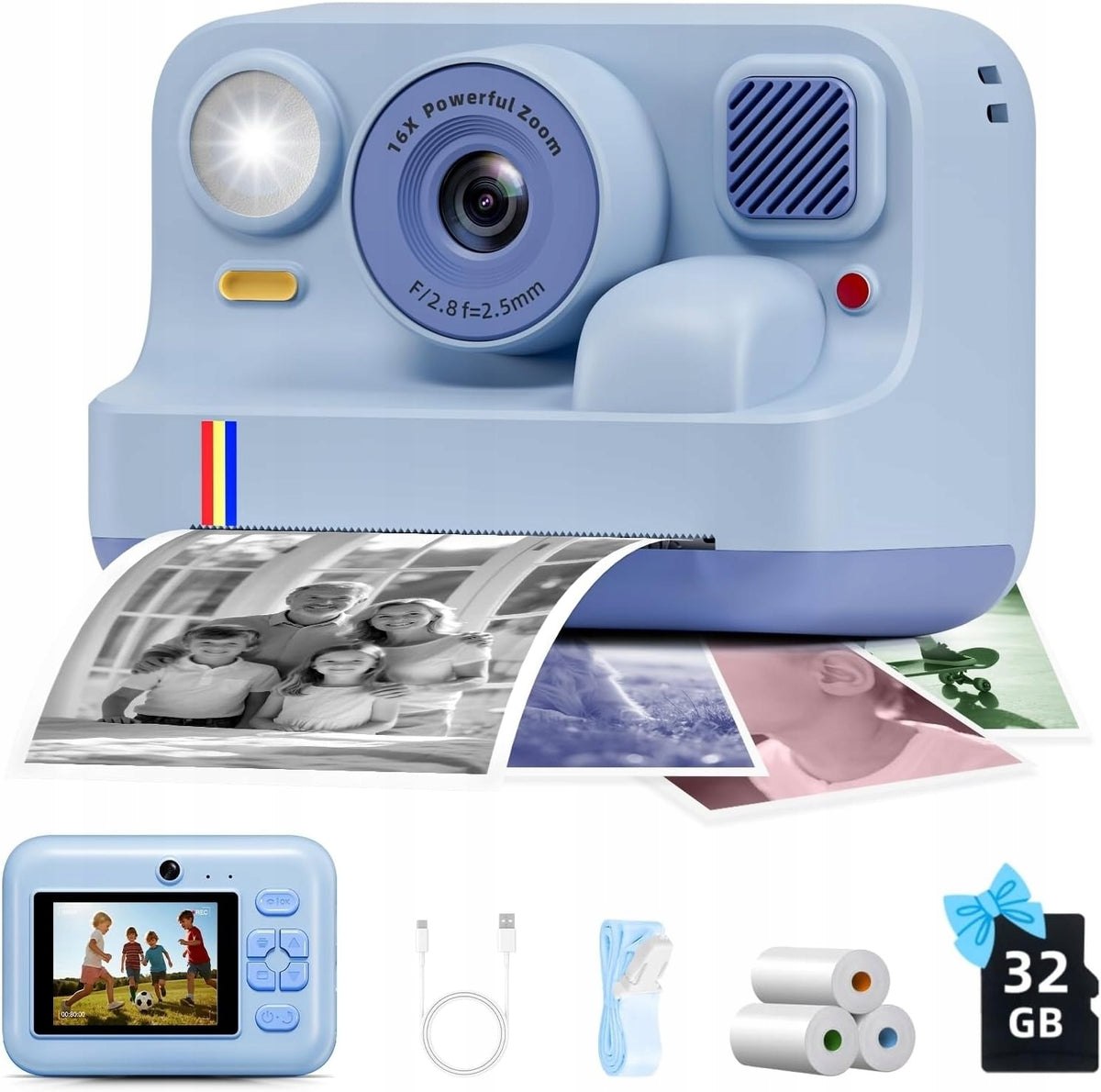 Children's Digital Camera INSTANT with Printer + CARTRIDGES Brand no brand