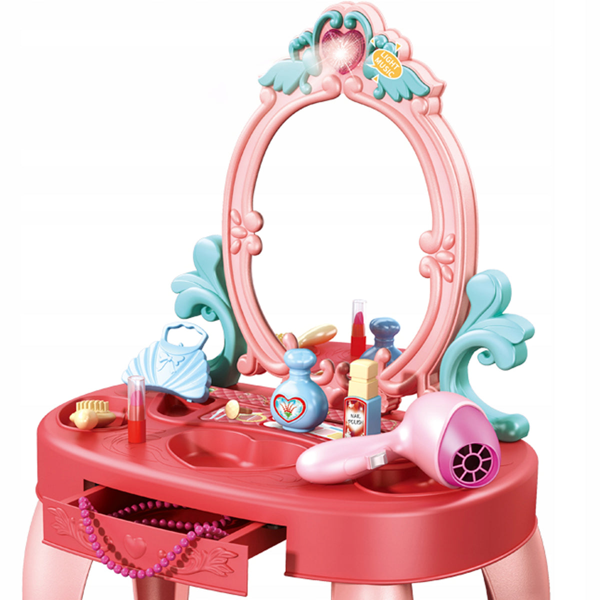 Children's Dressing Table Beauty Salon For Girls Mirror Dryer Accessories Brand Matadi