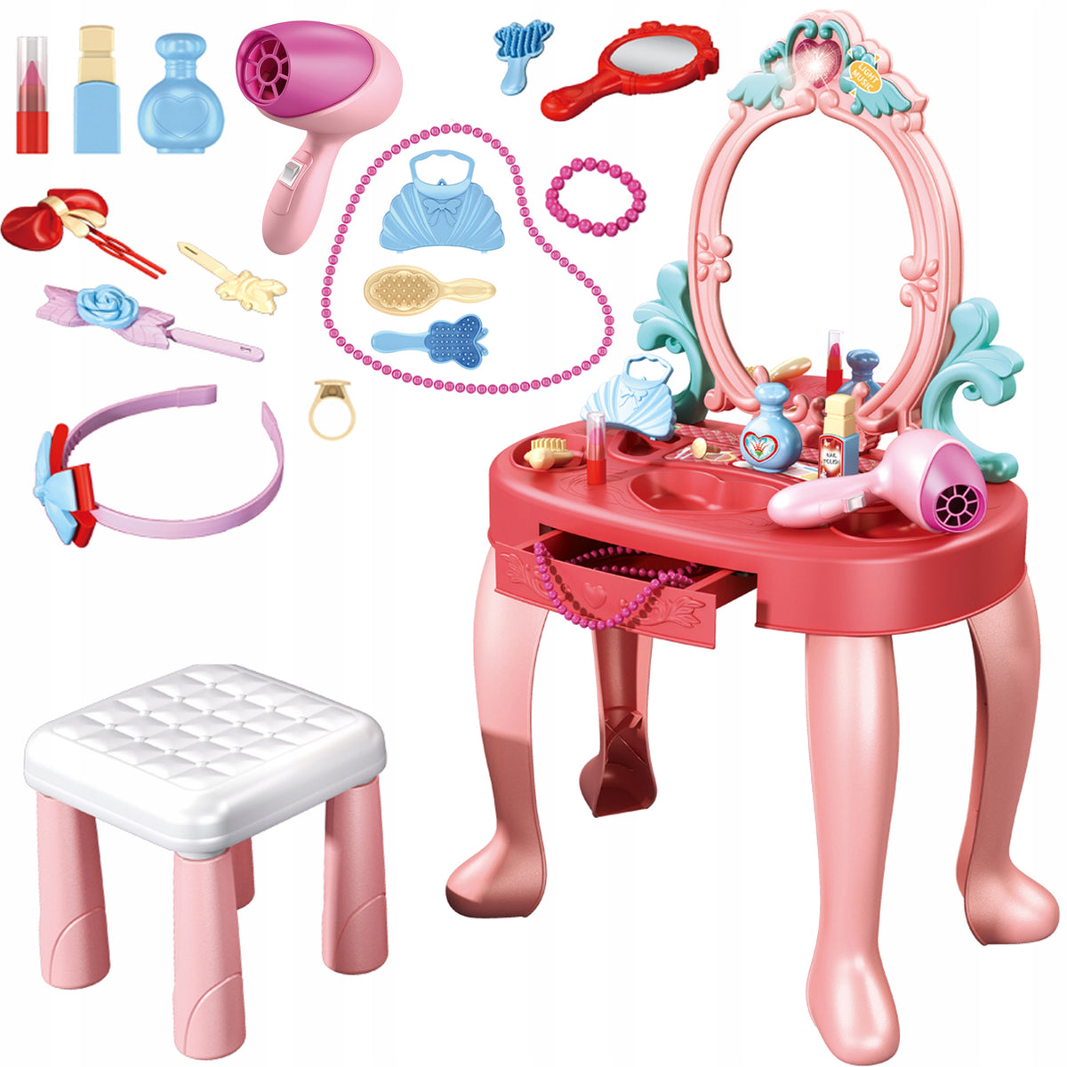 Children's Dressing Table Beauty Salon For Girls Mirror Dryer Accessories