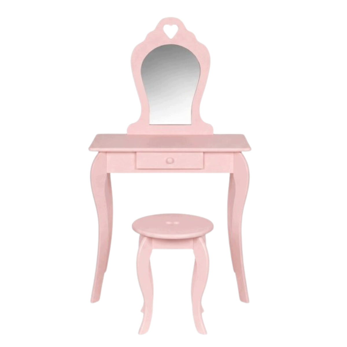 Children's Dressing Table With Mirror Stool Wooden Table For Girl Rose Manufacturer code Z Lustrem Stolik Dla Dziewczynki Róż