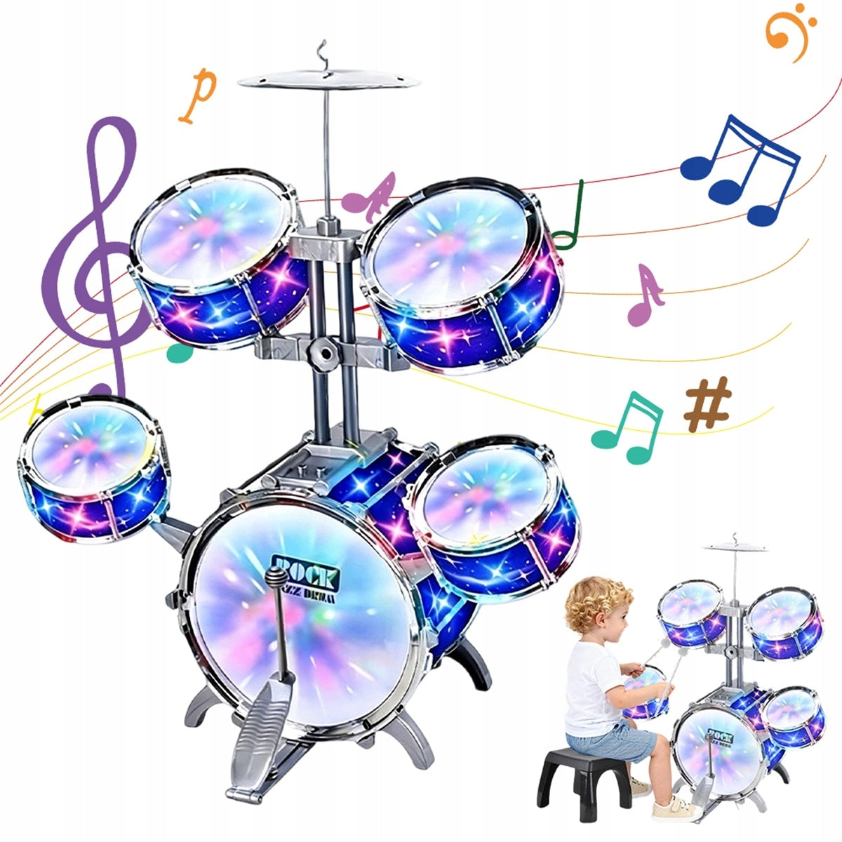 Children's Drums Children's Drum Set Branded Rock For Kids Product weight with unit packaging 1.899 kg