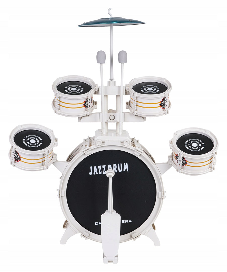 Children's Drums White MEGA Set of 5 Drums with Chair Brand Ramiz