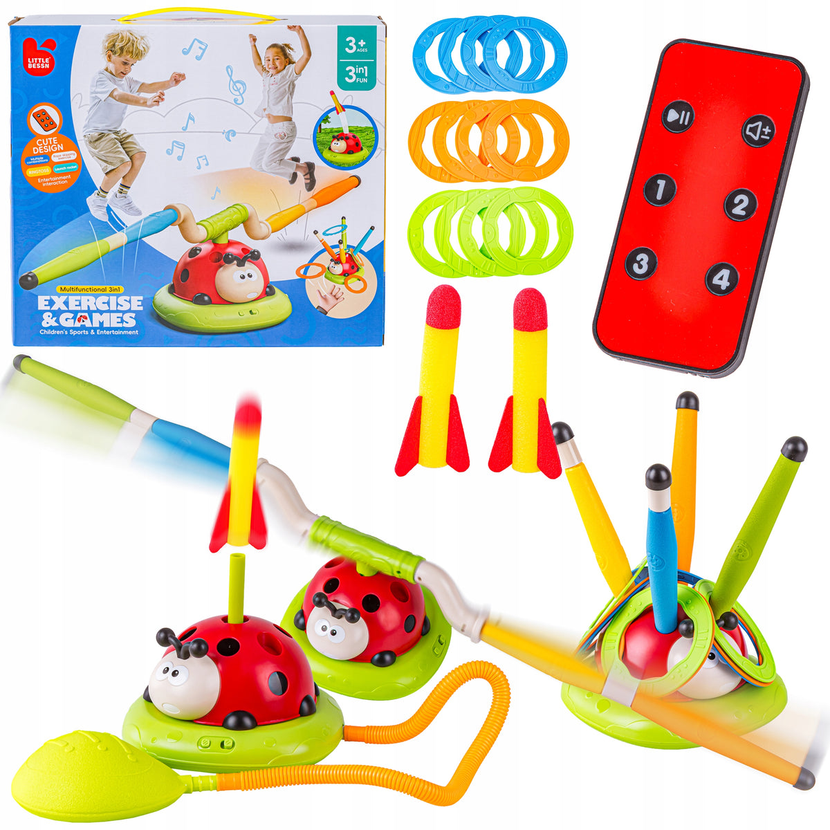 Children's Game Rocket Launcher Ringo SKIPPING ROPE Training Throw to Target Hoops Packaging status original