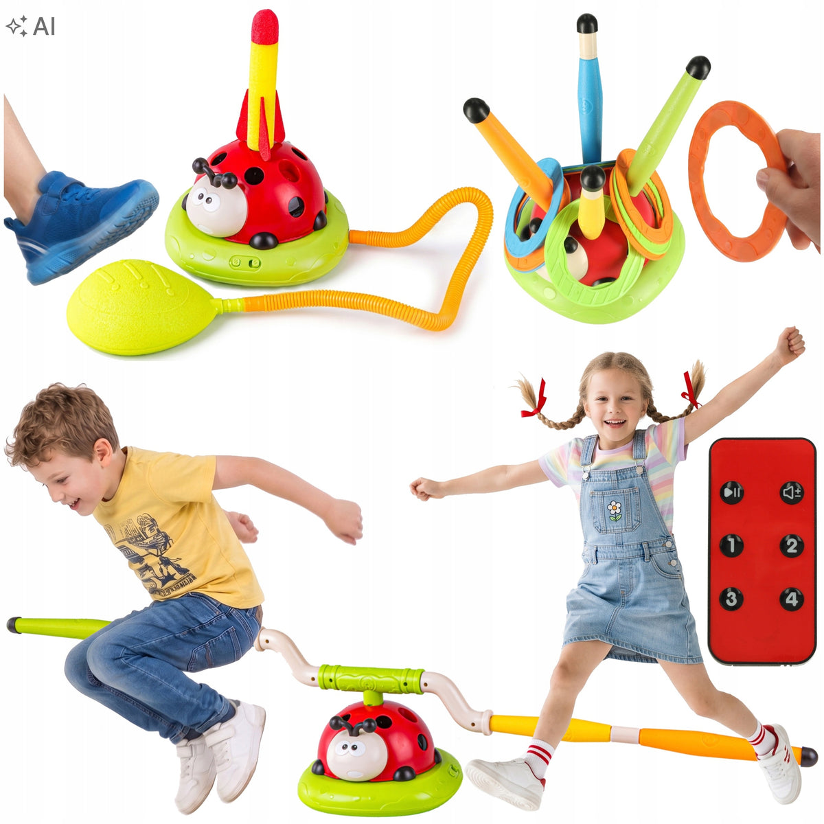 Children's Game Rocket Launcher Ringo SKIPPING ROPE Training Throw to Target Hoops