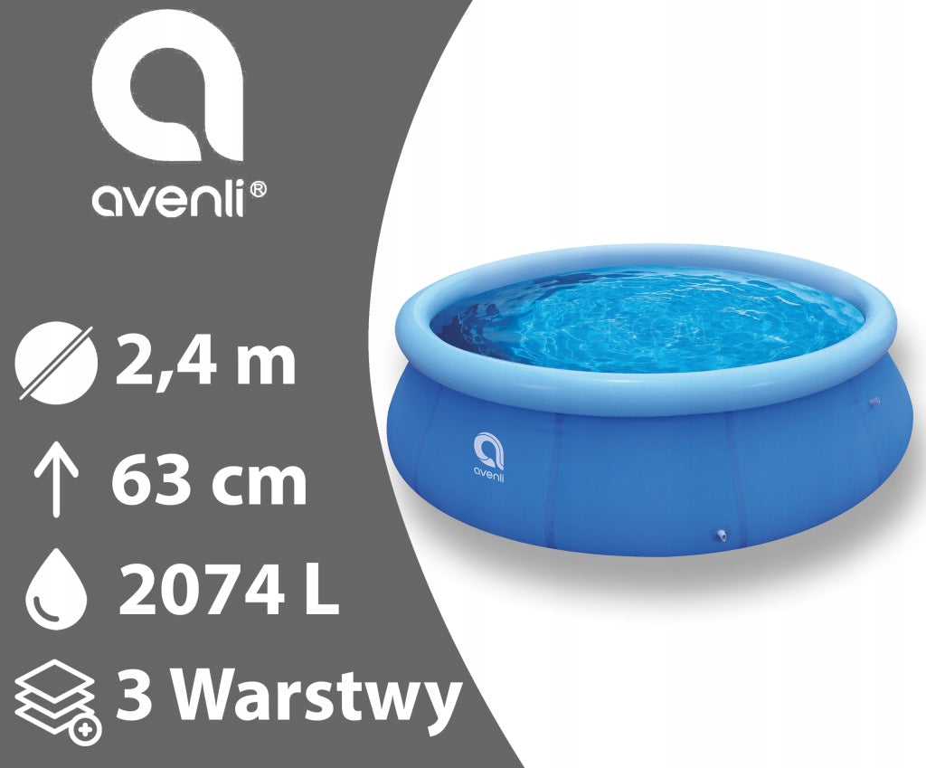 Children's Garden Pool Family Expansion With Flange 240x63 CM Strong Volume 2281 l