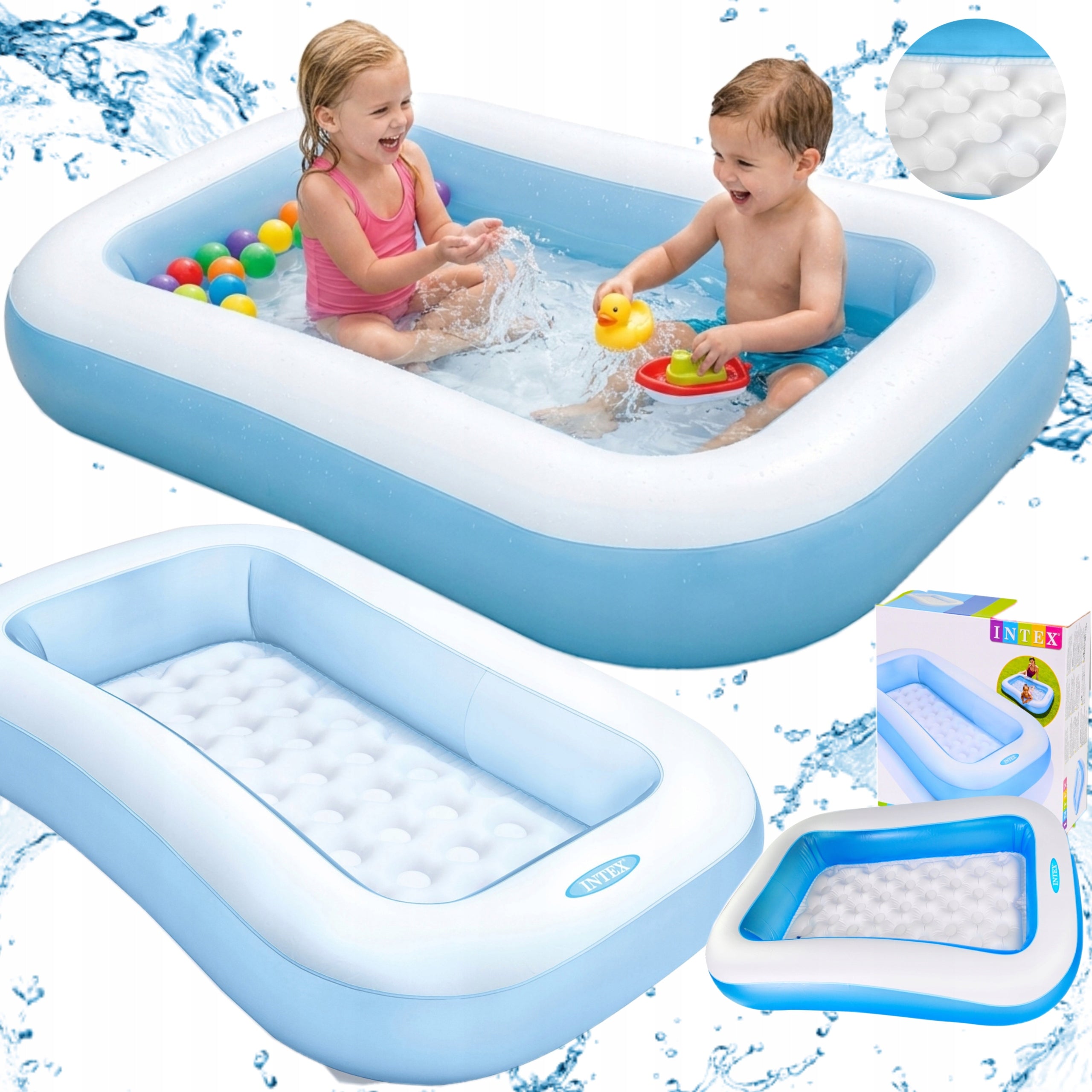 Children's Inflatable Swimming Pool Topool Rectangular Blue 100x166 cm 90 l Intex