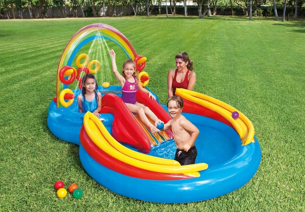 Children's Inflatable Swimming Pool With Slide Water Playground Children's Pool Brand Intex
