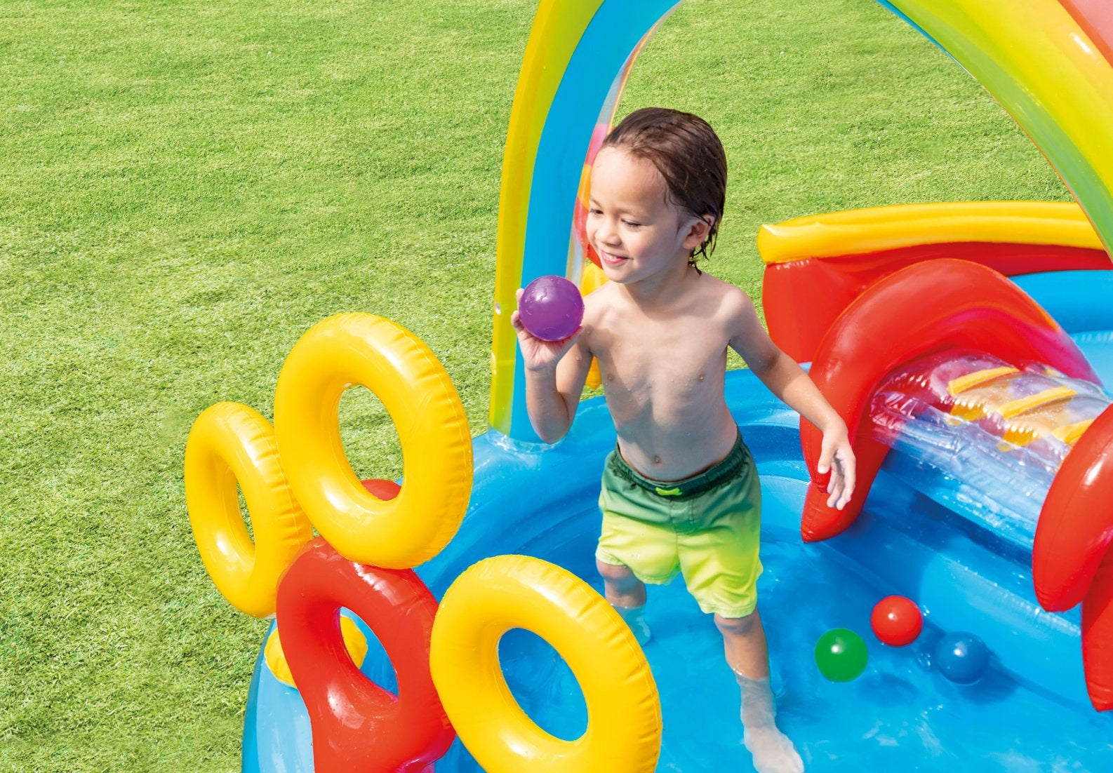 Children's Inflatable Swimming Pool With Slide Water Playground Children's Pool Product weight with unit packaging 7.53 kg