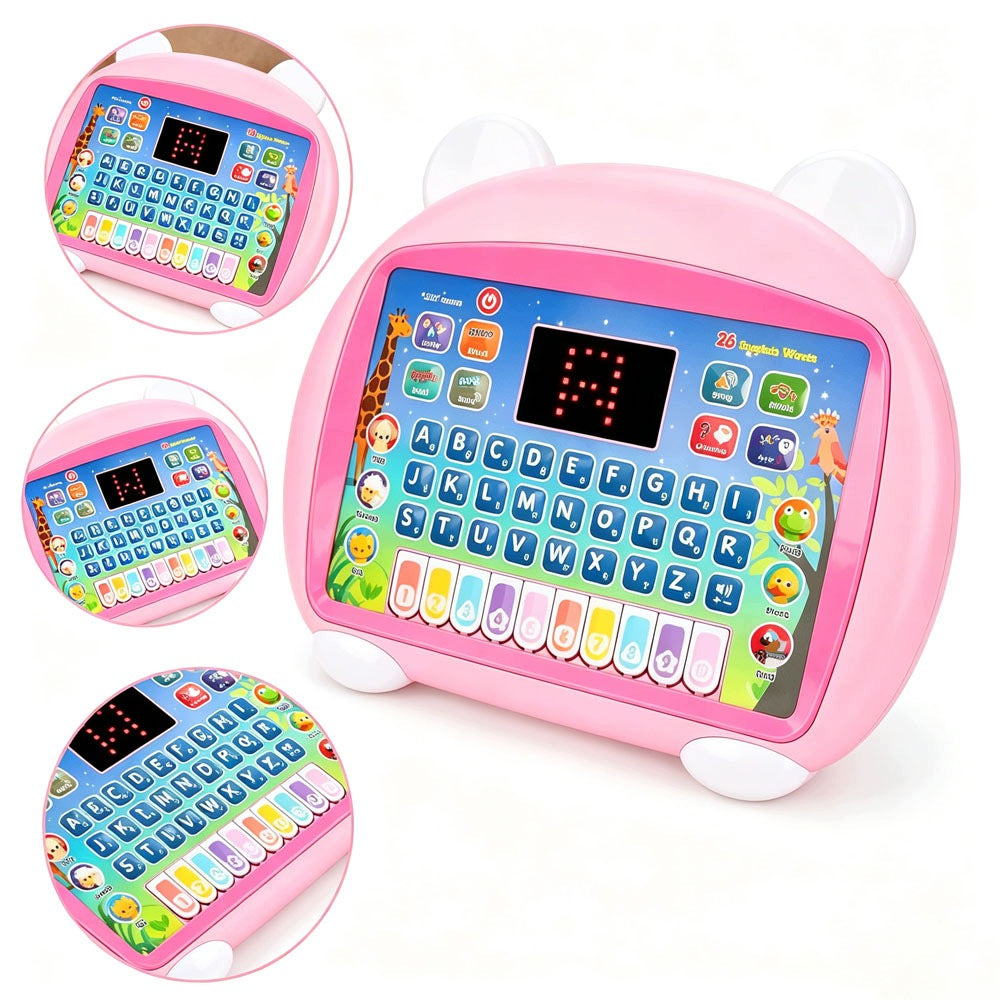 Children's Interactive Educational Tablet Letters Numbers Music Polish Pink