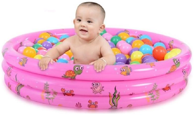 Children's Pool Paddling Pad Soft Bottom Dry Pool Intime 80cm Rozowy
