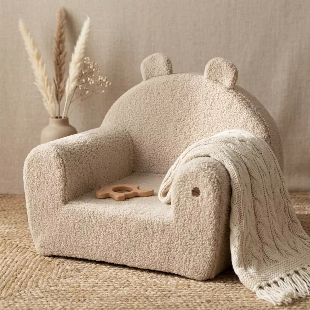 Children's Seat with Foam Soft POUF SOFA Lamb Beige Packaging status original