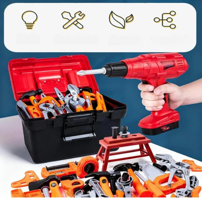 Children's Tool Set 55pcs ELECTRIC SCREWDRIVER 3 TIPS ABS Brand no brand