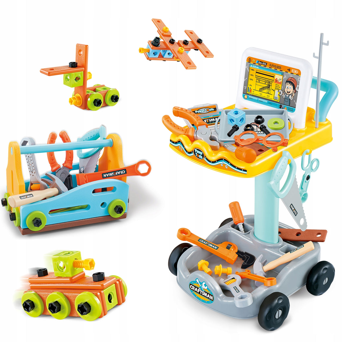 Children's Tool Trolley Workshop Set 94el Matadi Packaging status original