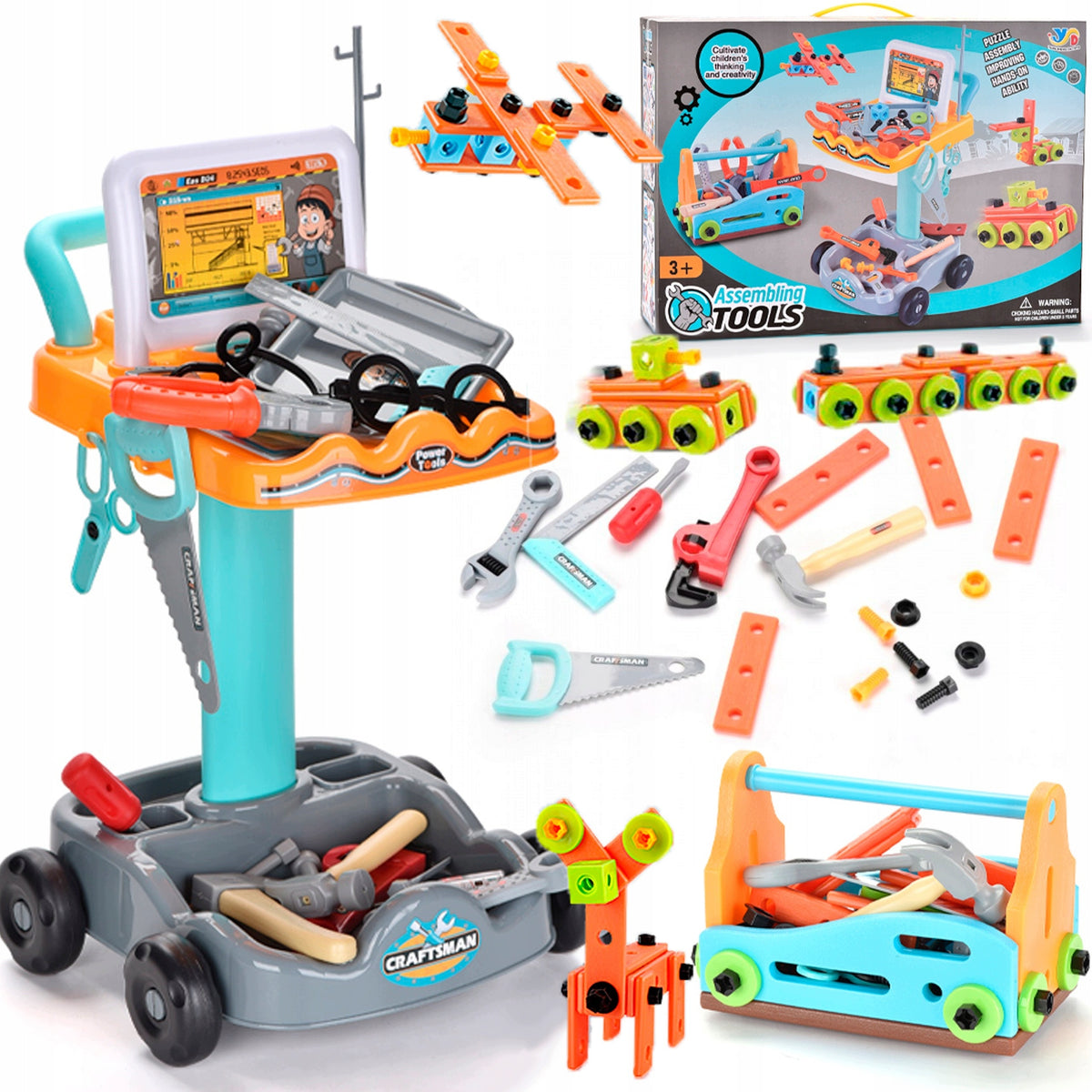 Children's Tool Trolley Workshop Set 94el Matadi