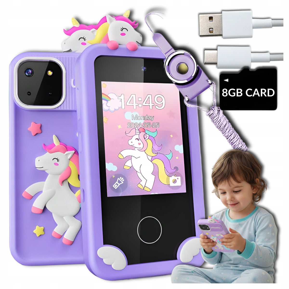 Children's Toy Phone Smartphone Toy with Camera 10 Games + Freebie