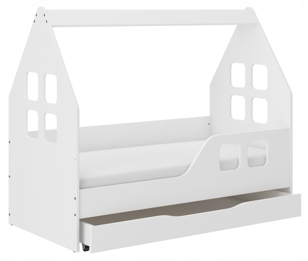 Children's bed COTTAGE with DRAWER 140x70 + mattress White Or Sonoma