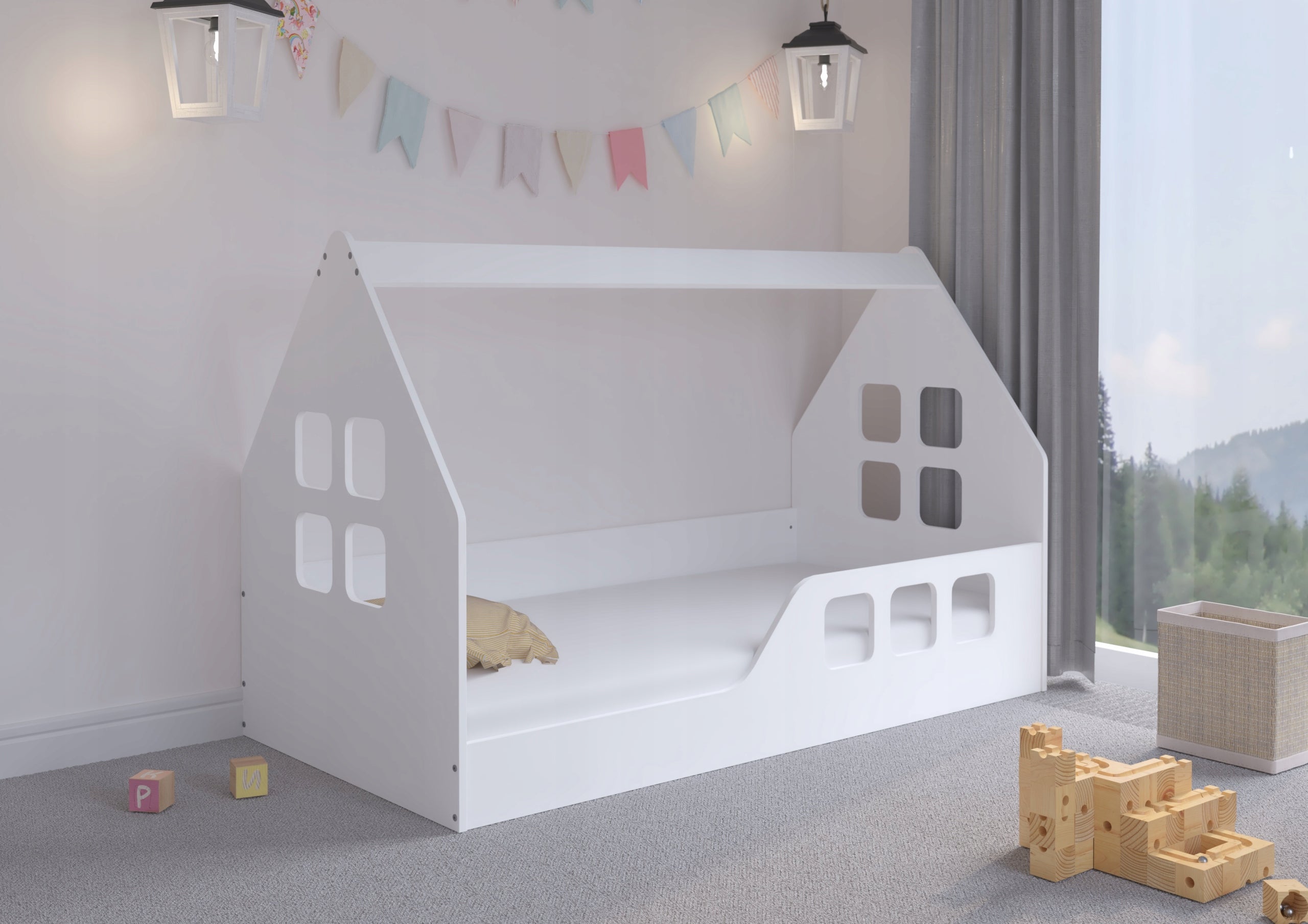Children's bed Low house 160x80 Montessori WHITE or SONOMA Manufacturer code B888-5101F