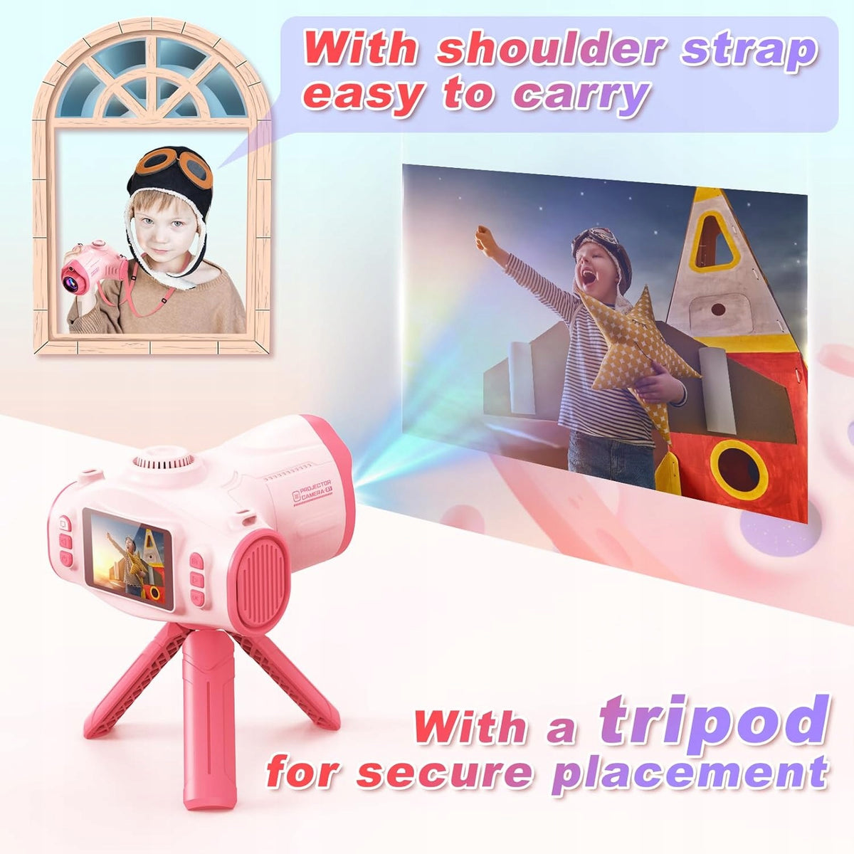 Children's camera CAMERA with projector function large screen 1080P video camera Packaging status original