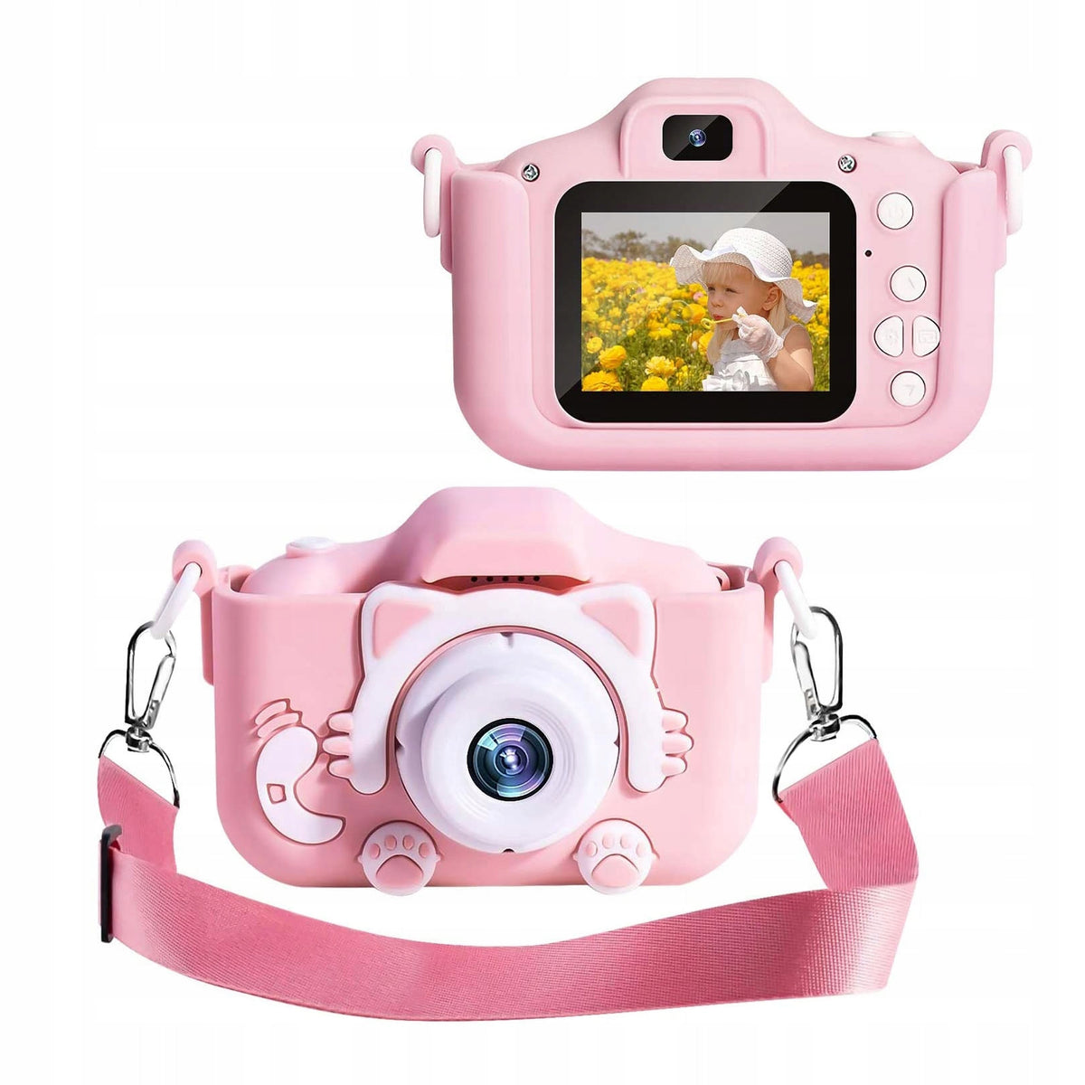 Children's camera digital 5 Mpx pink kitten 32 GB Brand GALAXIA
