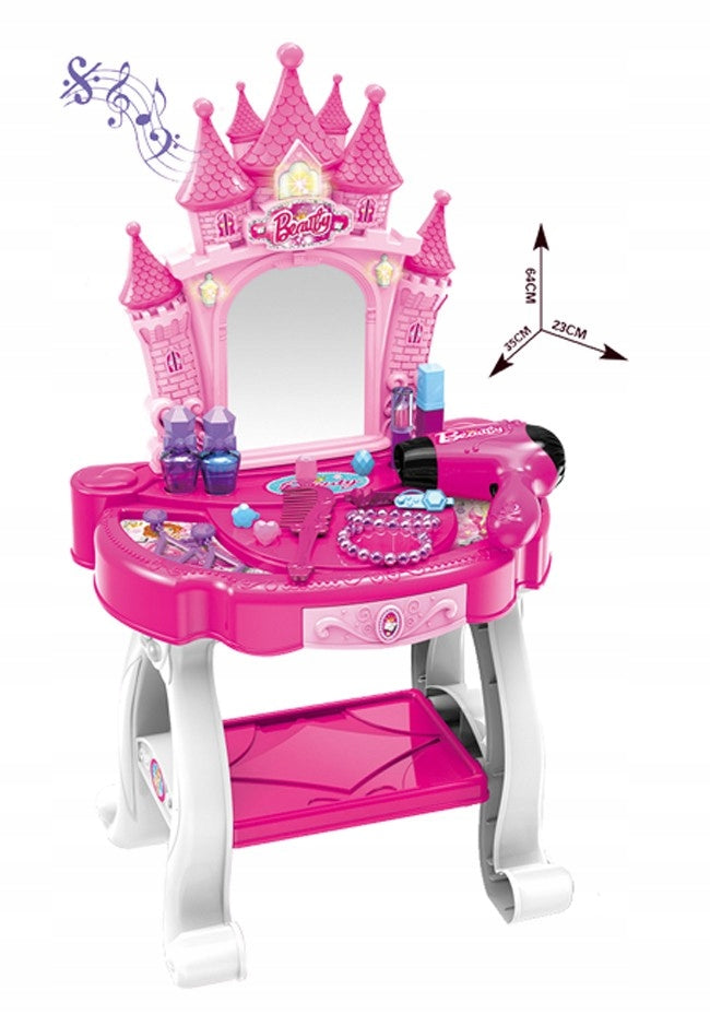 Children's dressing table Madej Dressing table with mirror Color pink