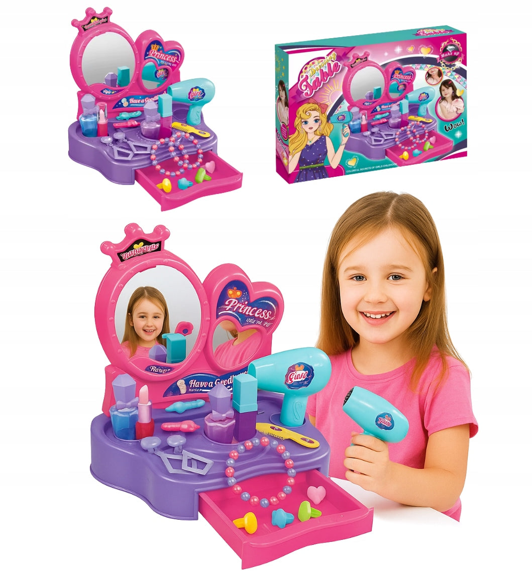 Children's dressing table akcesoria toy pink set XXL
