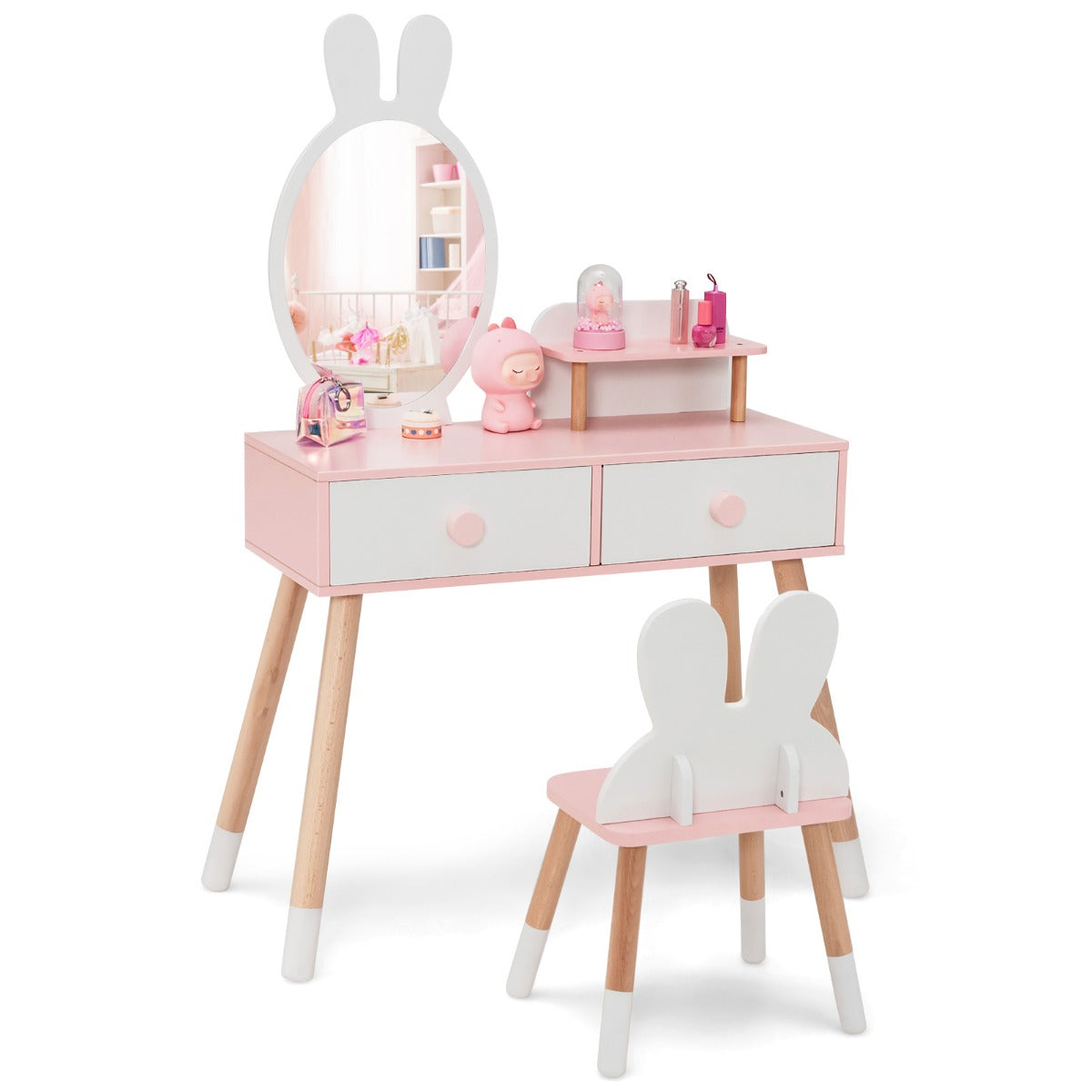 Children's dressing table with separate mirror and stool Manufacturer code HY10295PI