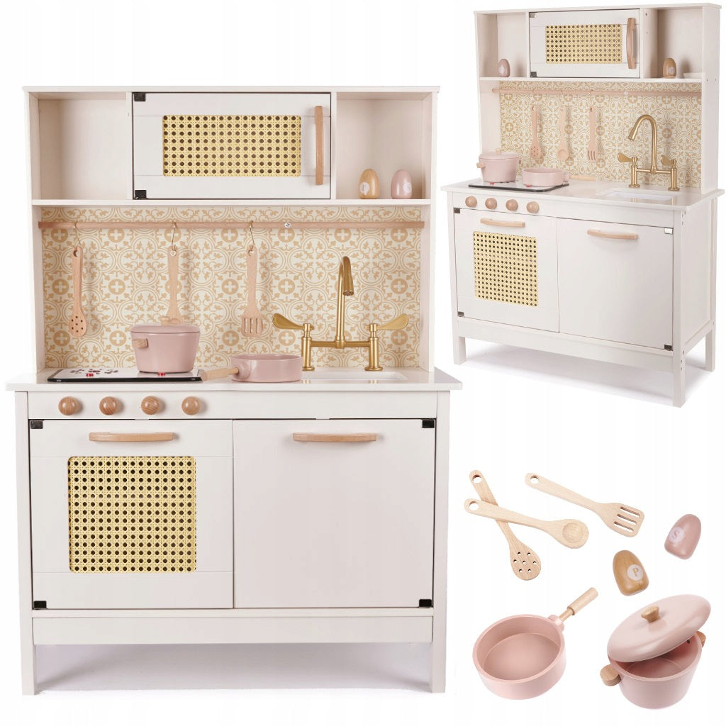 Children's kitchen wooden MDF retro with accessories BOHO 100cm