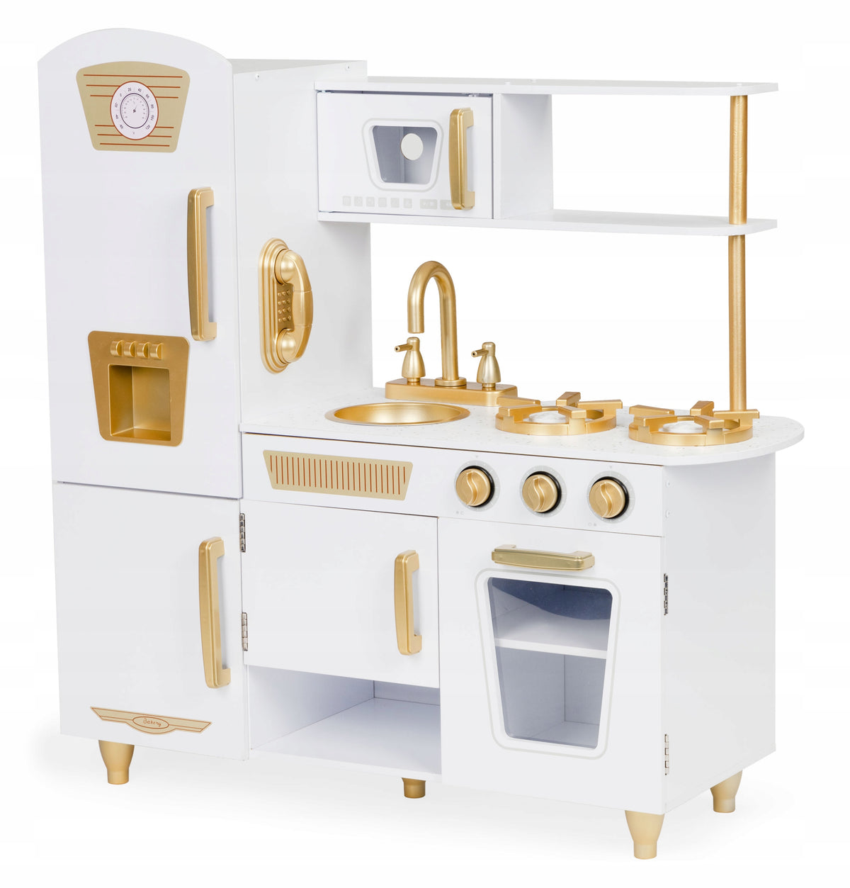 Children's kitchen wooden large white and gold ECOTOYS Kid's age 3＋ years