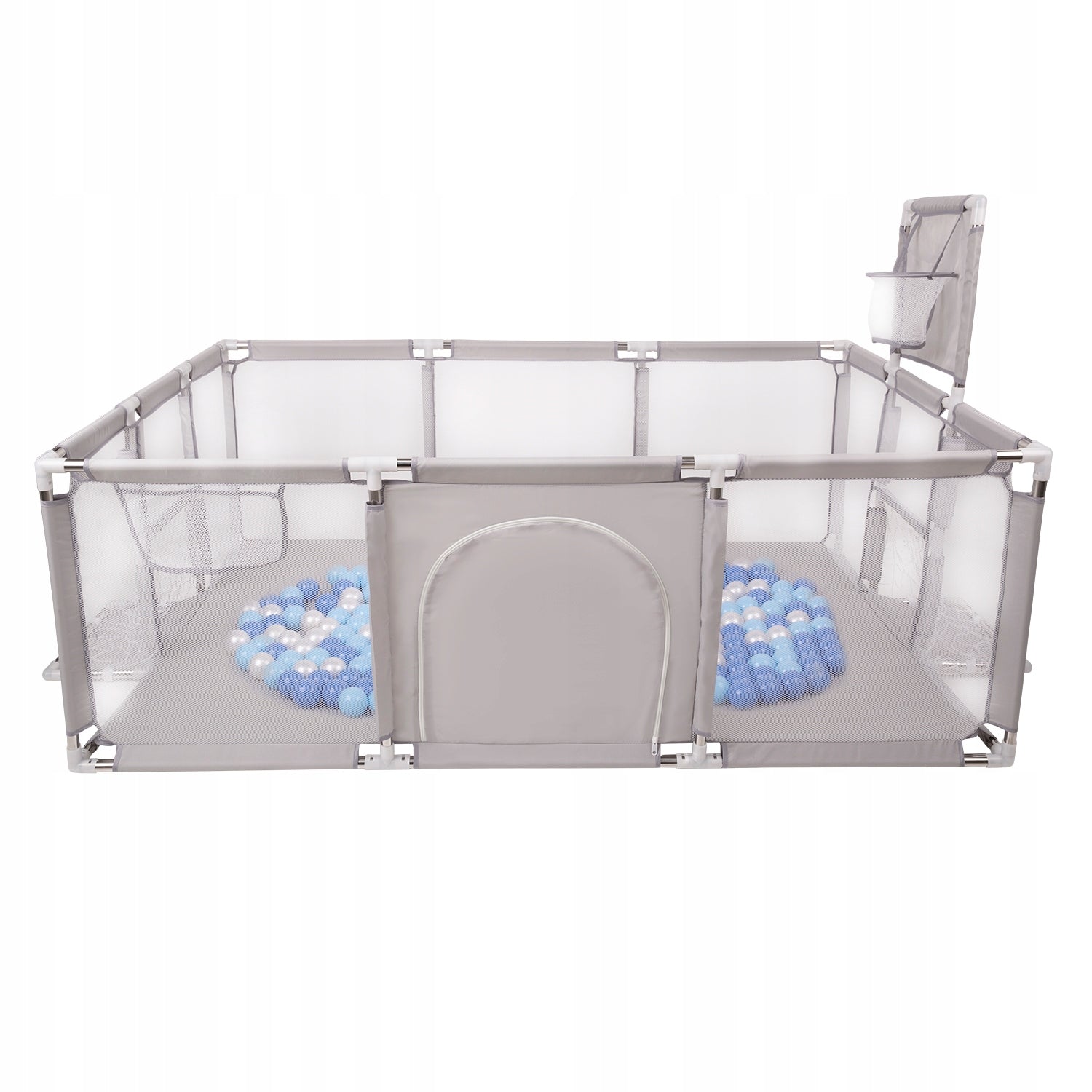 Children's playground PLAYPEN with Basket Goals 200 balls Color gray