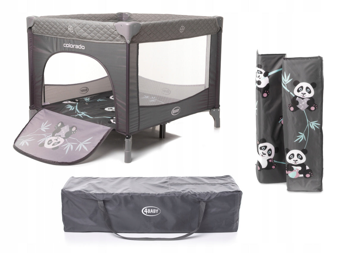Children's playpen 95 x 95 cm 4Baby Colorado Grey