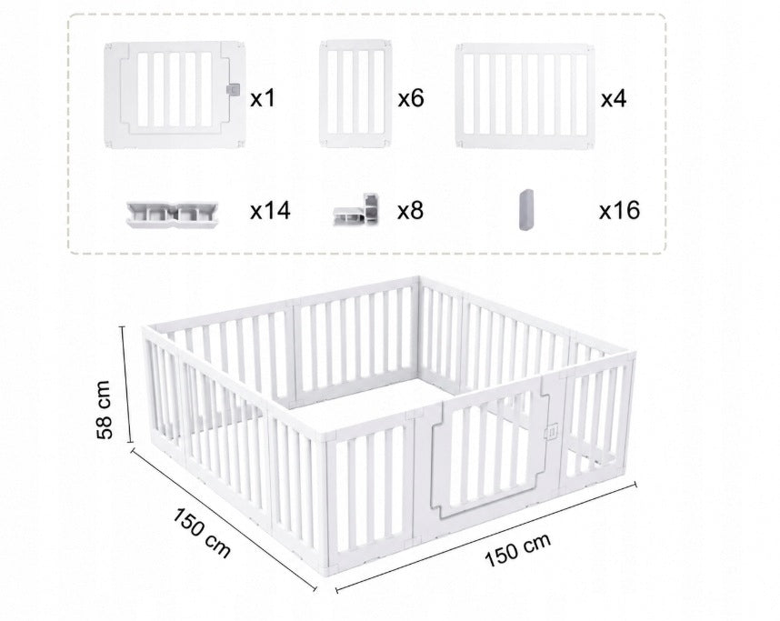 Children's playpen Baby playpen 150 x 150 cm Gupamiga PLP-WL071-11 Manufacturer code 5904133228346