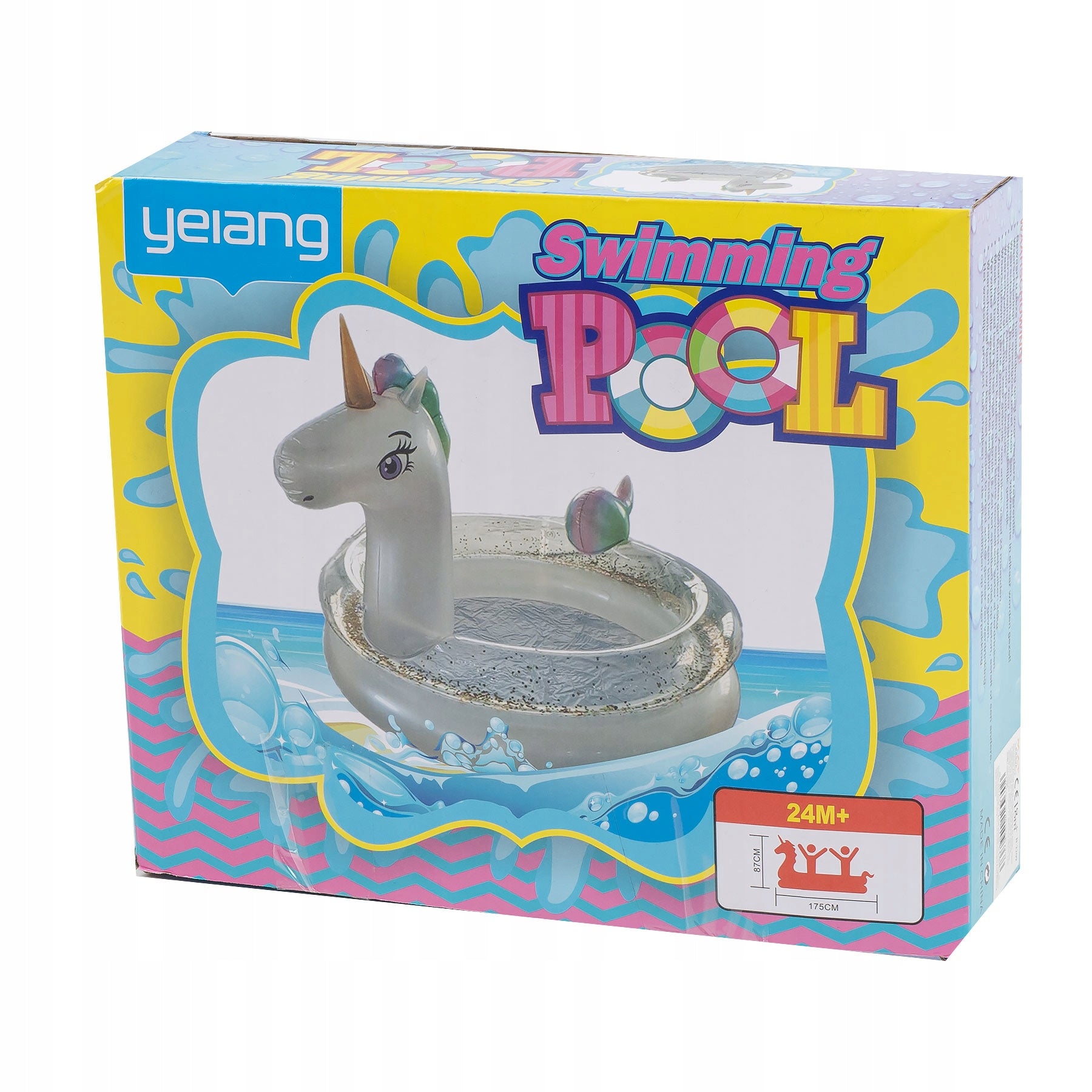 Children's pool 3person XXL swimming pool inflatable large garden unicorn 175 cm Length 175 cm