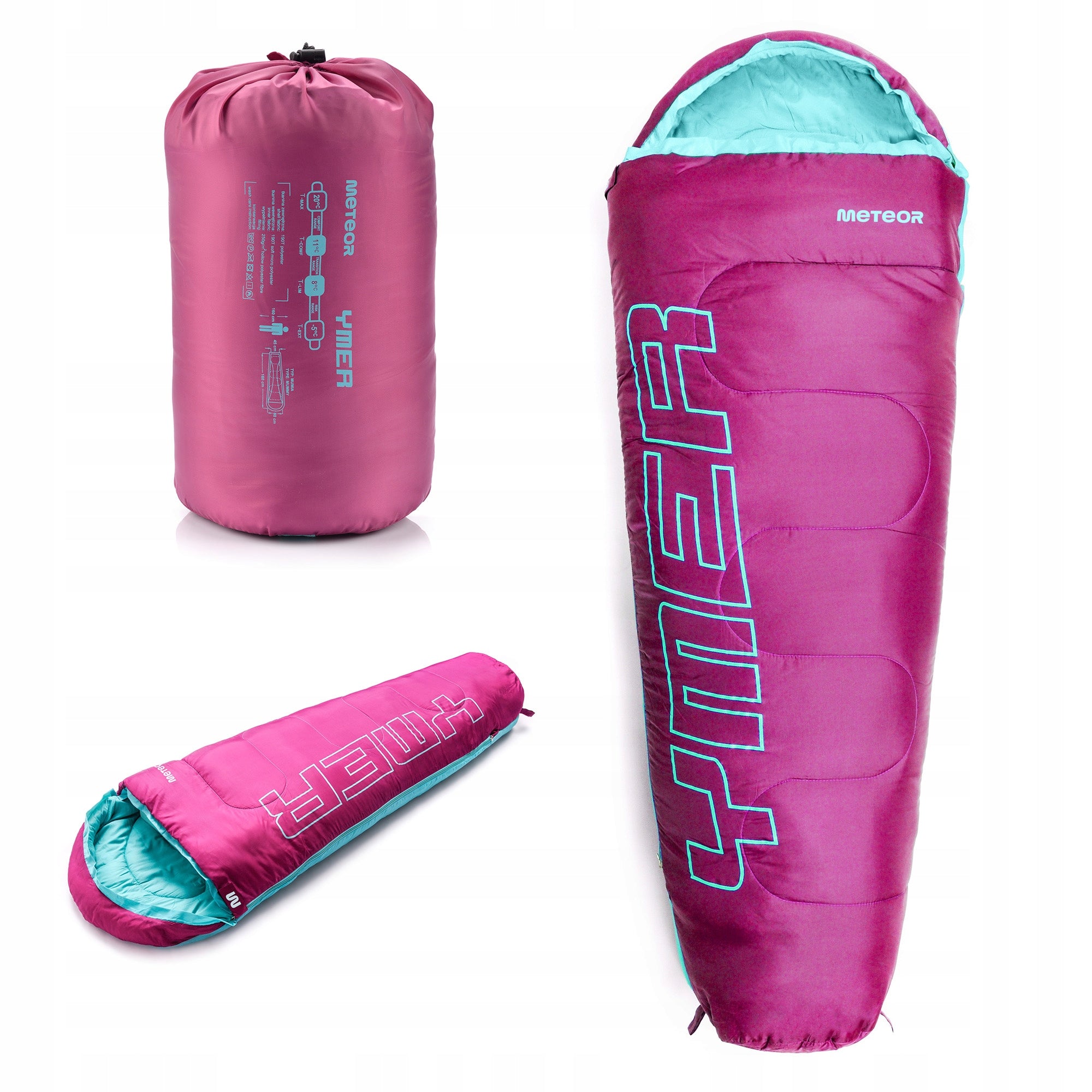 Children's sleeping bag mummy tourist warm for children hood cover 155cm