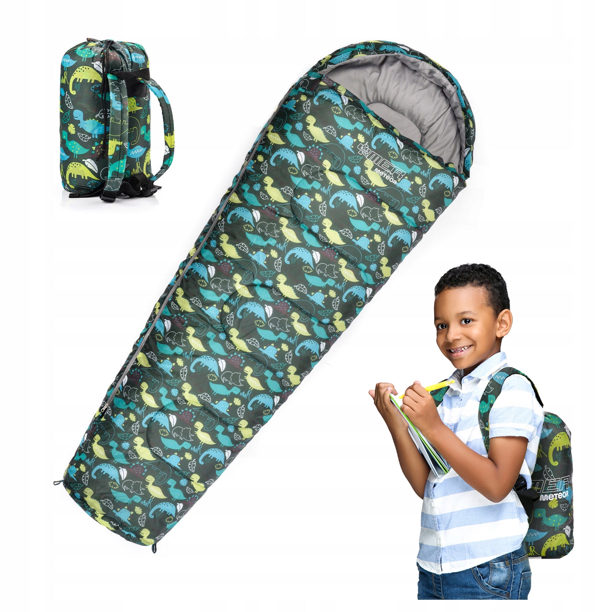 Children's sleeping bag mummy tourist warm for children hood cover 155cm