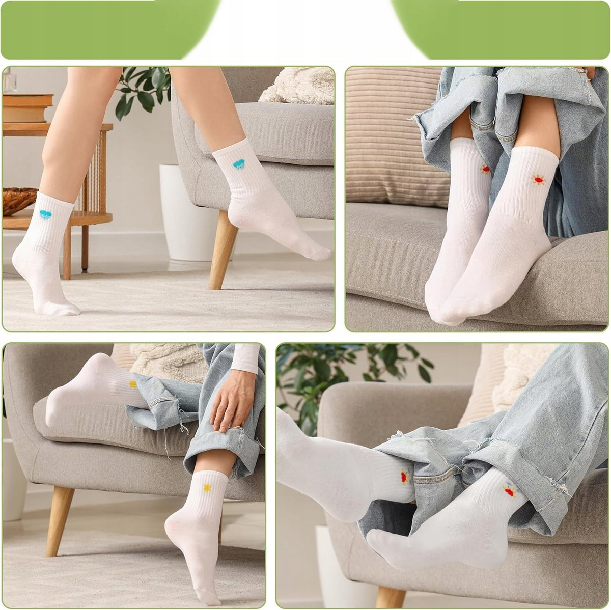 Children's socks 31-34 6 pairs white cotton high elastic sports Brand no brand